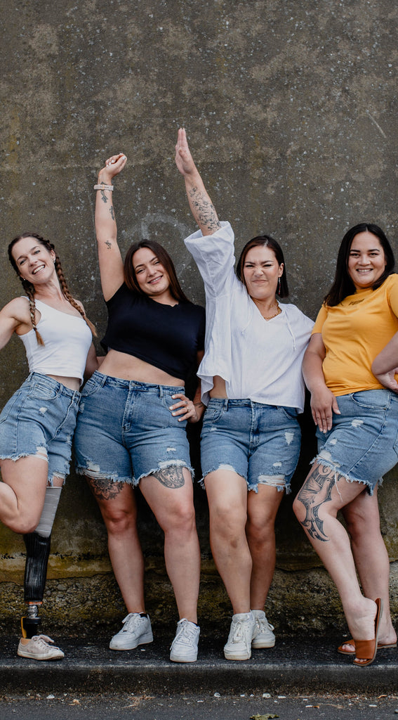 High waisted ripped stretch denim shorts