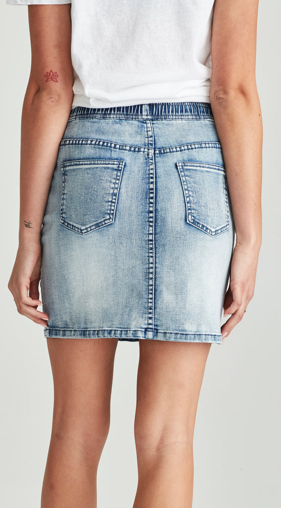 soft stretch denim skirt