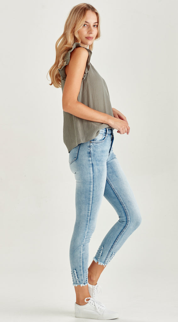 stretch denim blue jean