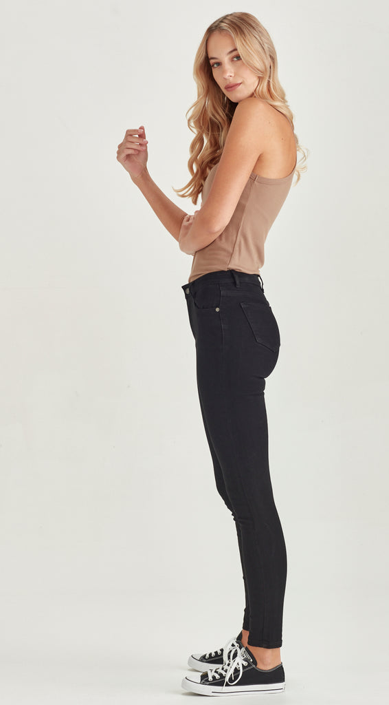 skinny black tall length jean